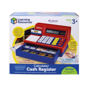 Pretend & Play Calculator Cash Register con euros – Caja registradora educativa – Learning Resources – Matemáticas y juego simbólico desde 3 años